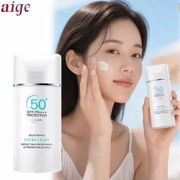 Kem chống nắng AIGE, Kem chống nắng mặt trắng không giả chống thấm nước, Kem chống nắng giảm cháy 50ml SPF50 + Kem chống nắng sử dụng hàng ngày