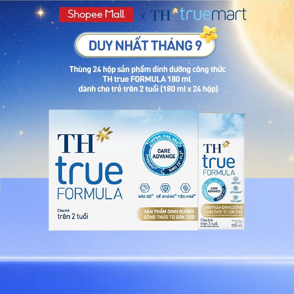 Thùng Sản phẩm Dinh Dưỡng Công Thức TH true FORMULA milk 180ml Dành Cho Trẻ Trên 2 Tuổi (24 Hộp)