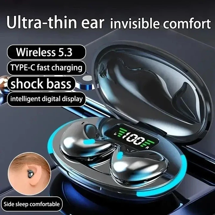 Tainghe Bluetooth, IPX5 chống thấm nước, BT5.3, Mini X55, Tainghe không dây vô hình, Tai nghe Bluetooth thể thao Tainghe, Tai nghe âm thanh nổi Tainghe, Sạc không dây Bluetooth Tainghe,