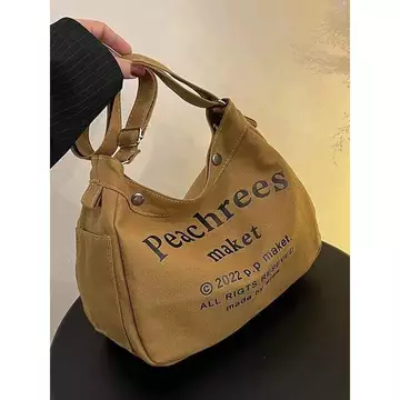 Women's Canvas Underarm Bag – Large, for School