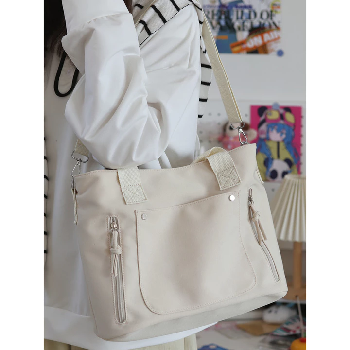 Women's Minimalist Canvas Tote Bag – Large, for Work – 3