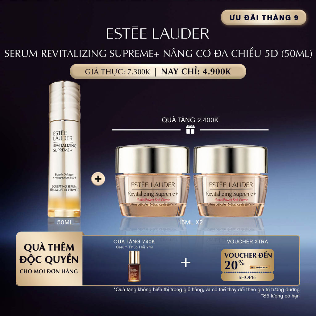 [DUY NHẤT 15.9] [MỚI] Tinh chất nâng cơ Estée Lauder Revitalizing Supreme+ Sculpting | Phù Hợp Mọi Loại Da | 50ml