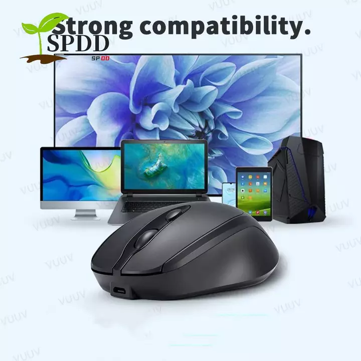 Chuột không dây SPDD Macaron, Chuột không dây công thái học có thể sạc lại 2.4Ghz + BT5.0, Chuột chơi game không ồn ào Tuổi thọ pin dài 1600DPI Morandi Chuột không dây PC / Laptop