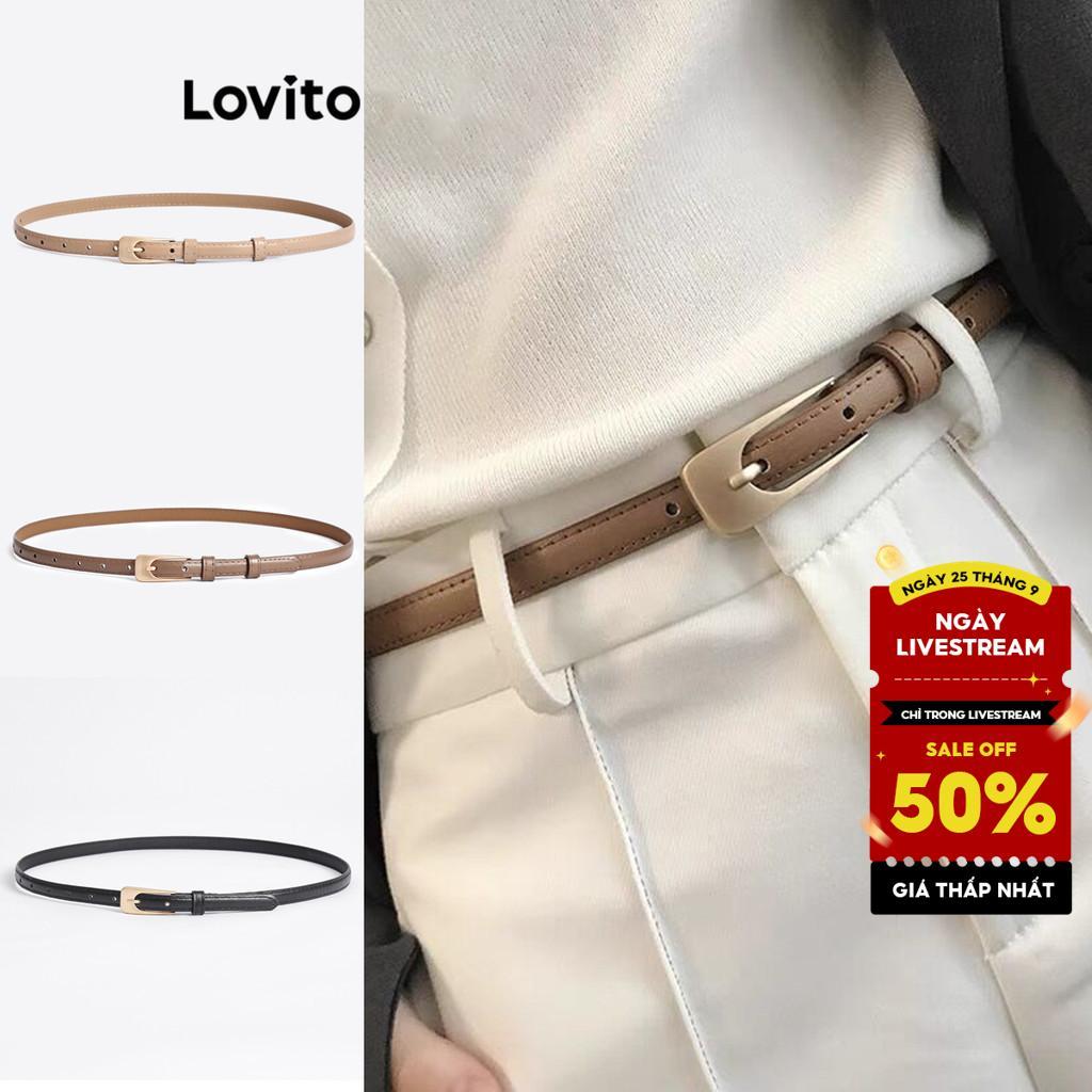 Lovito Phong cách thường ngày Phụ kiện đai kim loại Thắt lưng cơ bản cho nữ L60AD099