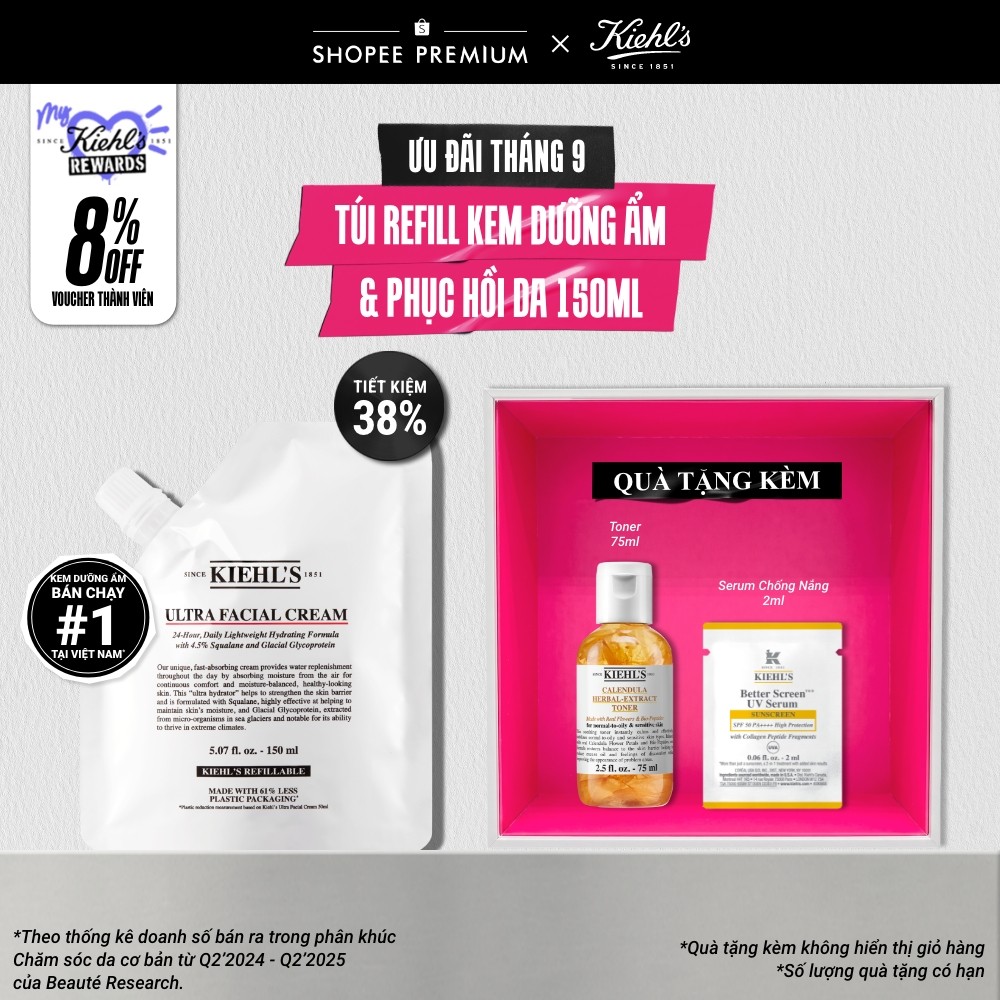Túi refill kem dưỡng ẩm Kiehl's Ultra Facial Cream 150ml