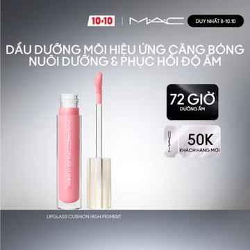 Dầu dưỡng môi có màu MAC Lipglass Cushion High-Pigment Lip Oil | Dưỡng ẩm đến 72 giờ với lớp màng đệm êm mịn cho đôi môi