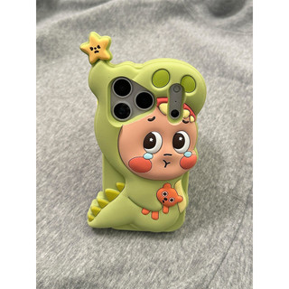 Ốp Lưng Silicon Cho iPhone 17ProMax 16ProMax 15ProMax Apple iPhone Case 15ProMax Silicon Mềm Chống Rơi Khủng Long Ngôi Sao Cậu Bé Hoạt Hình Hàn Quốc