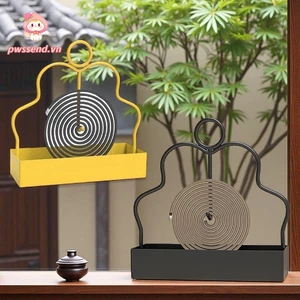 Giá đỡ cuộn dây chống muỗi PWSSEND, có khay đốt nhang chống muỗi, Giá đỡ hương sắt hiên nhà