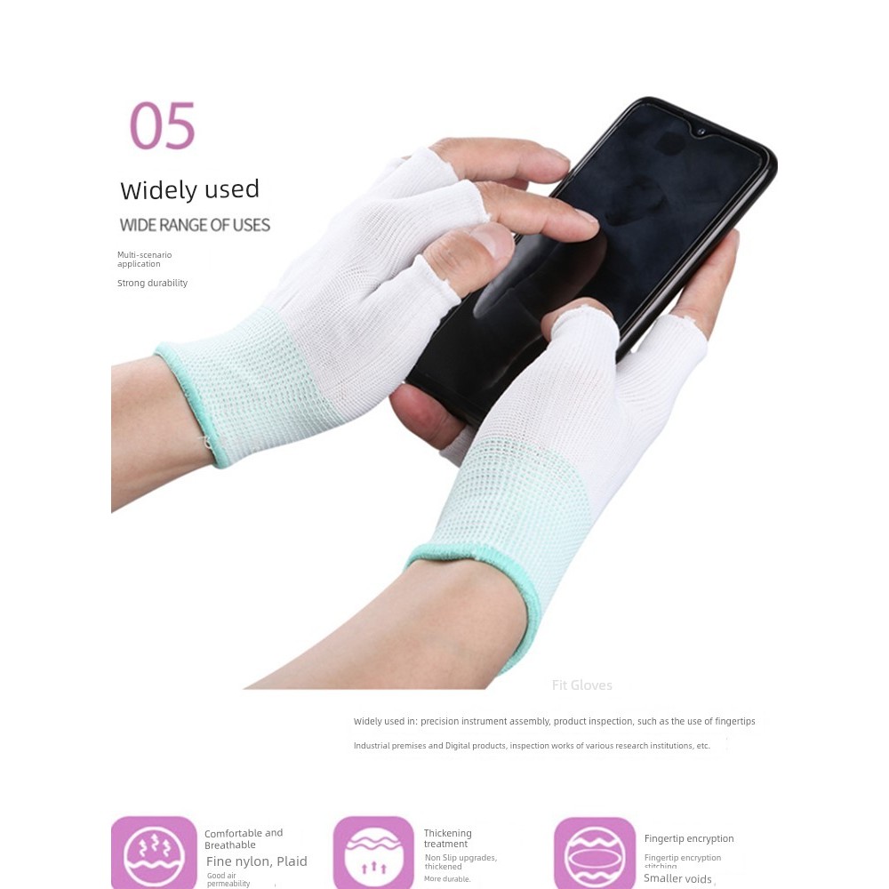 Găng tay bảo hộ lao động nylon mỏng thoáng khí, chống trơn trượt, đàn hồi tốt cho cả nam và nữ