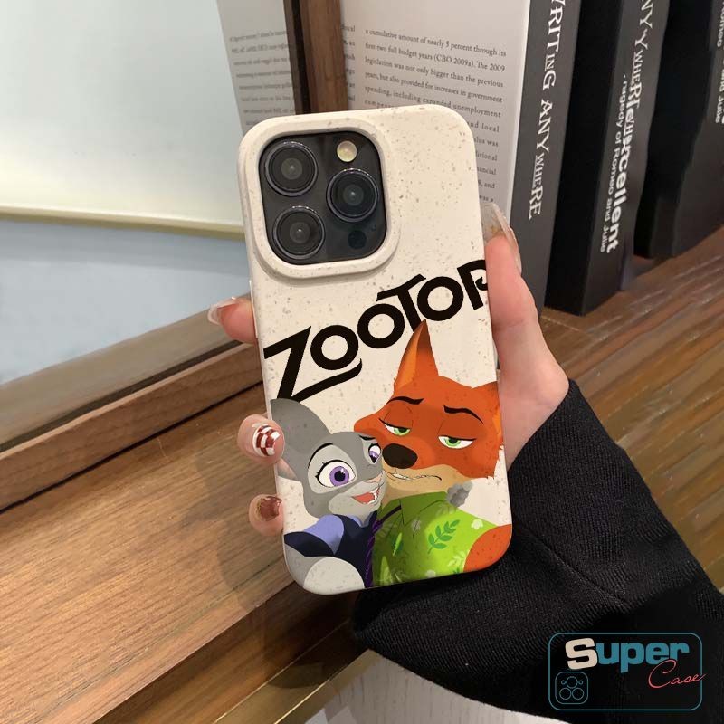 Ốp Lưng Tương Thích Cho IPhone 17 11 15 13 16 Pro Max Air XR 14 12 Pro Max X XS Max 17 7 13 12 16 Pro 16 8 14 15 6s Plus SE 2020 Cặp Đôi Hoạt Hình Dễ Thương Zootopia Fox Vỏ mềm hình thỏ