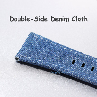 Retro Vintage Denim Nylon Vải Dây Đeo Đồng Hồ 22 Mm 24 Mm Vải Đồng Hồ Đa Năng Cho Nữ Cổ Tay Dây Đeo Đồng Hồ Khóa Vàng