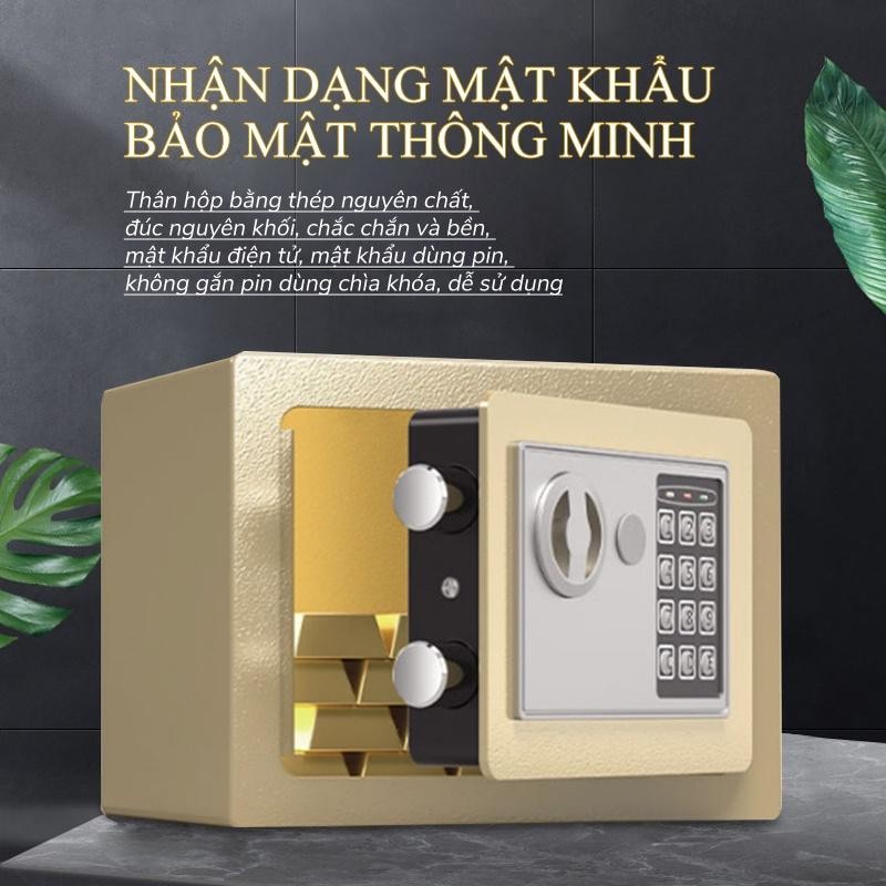 Két Sắt Mini Khóa Điện Tử Chống Cháy Độ Bảo Mật Cao BB-360 Siêu Tiện Lợi Két sắt mini khoá điện tử 17E, có khe đút tiền,