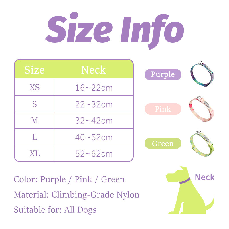 HamshMoc Vòng cổ chó Khóa nhanh Vòng D có thể điều chỉnh Nylon thân thiện với da cho mọi giống