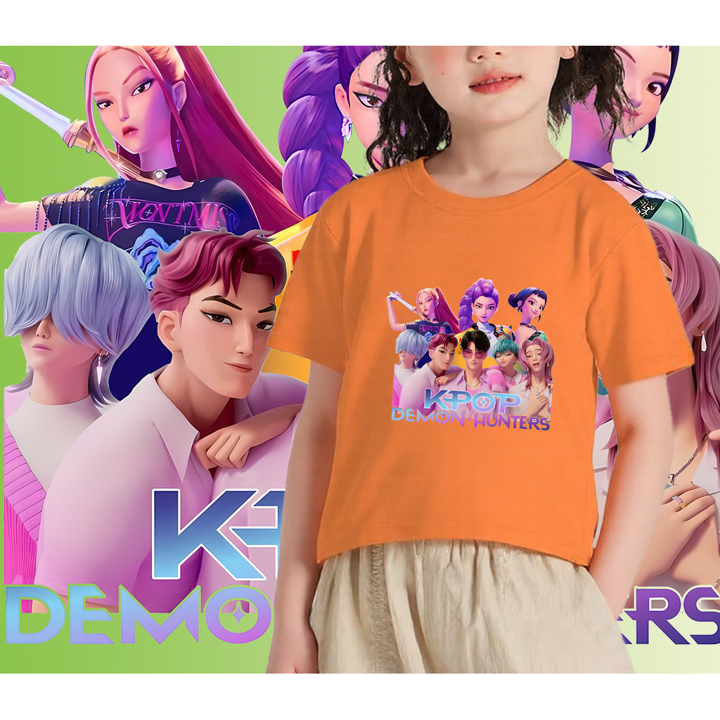 KPOP Demon Hunters Huntrix và Áo thun trẻ em SAJA BOYS bé trai và bé gái tay ngắn