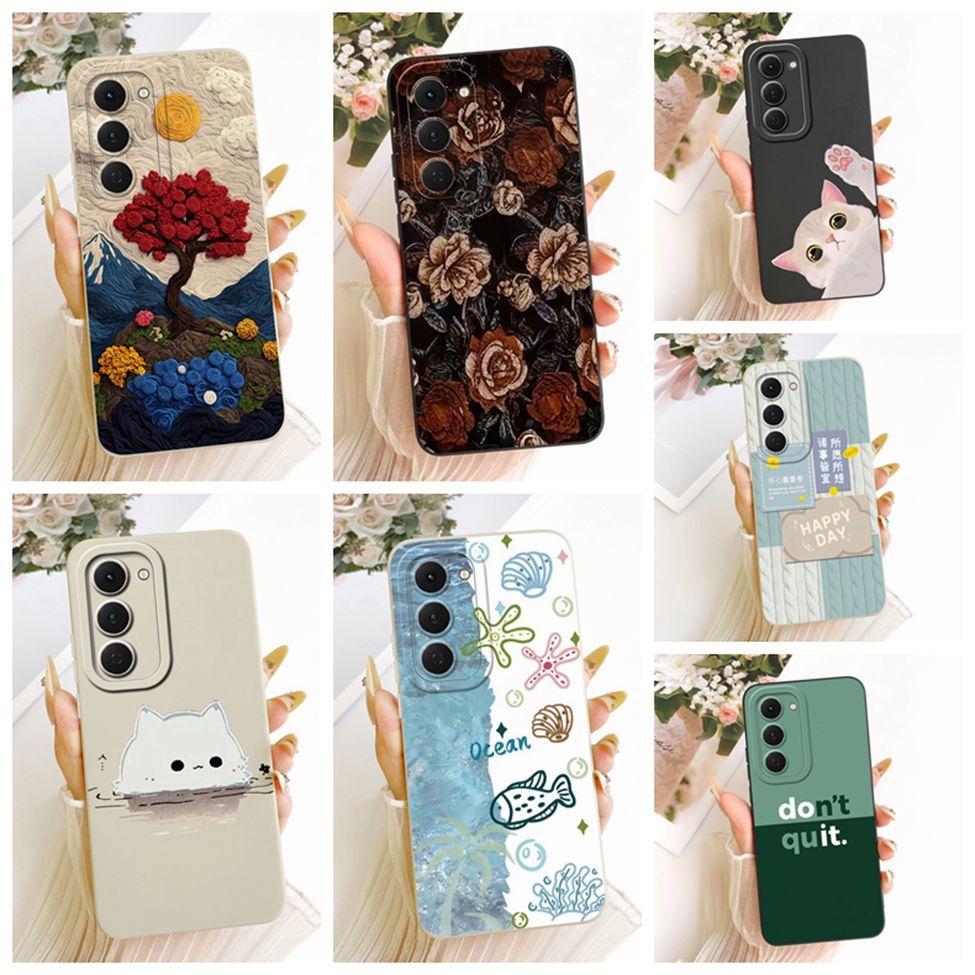 Ốp lưng Tecno Spark 40 Pro KM6 Dễ thương Kawaii Thời trang sang trọng Hoa mát mẻ Vỏ điện thoại silicon