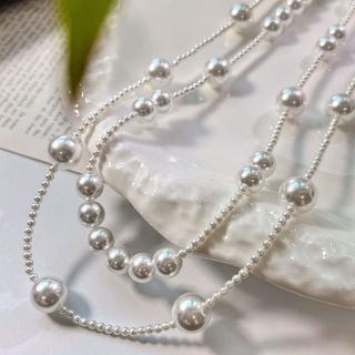[N1116] Vòng Cổ, Dây Chuyền Ngọc Trai Nhân Tạo Mix Hạt Lớn Nhỏ, Sang Trọng - DAISYN.
