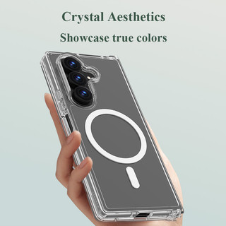 Ốp điện thoại từ tính trong suốt Lereach Crystal cho Samsung Galaxy Z Fold 7 / Galaxy Z Flip 7 4 tông hấp phụ từ tính chống sốc