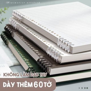 Sổ còng hiện đại A5 B5, kiểu dáng tối giản, chất liệu nhựa bền, 120 trang giấy trắng tự nhiên, phù hợp với mọi