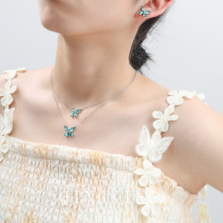 Bông tai bướm nữ màu đỏ corundum spinel, phong cách châu âu mỹ
