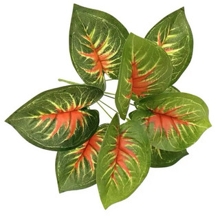 Cụm lá giả - 9 lá - trang trí nhà cửa - tường cỏ - cụm lá rùa, lá môn, lá khoai,...
