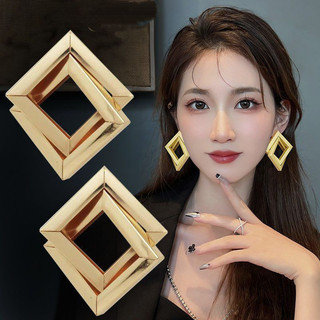 Bông tai kim cương kim loại phong cách đơn giản, mát mẻ