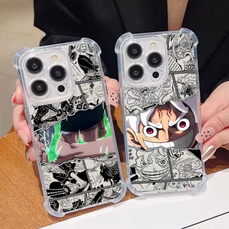 Ốp Lưng One Piece Luffy ZoroPhone Cho Redmi Note 14 13 12 Pro Plus 12S 11S 12 11 Pro 4G 5G 12 12C 13 13C 14C 5 A3 Vỏ Mềm Trong Suốt Túi Khí Hoạt Hình Vỏ Bảo Vệ Camera Chống Sốc