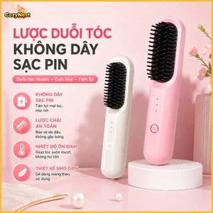 Lược duỗi tóc không dây sạc pin, 3 mức nhiệt chống rối ion âm, thiết kế cầm tay tiện lợi cho nữ