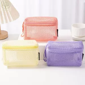 Túi đựng mỹ phẩm AMLU, có túi đựng lưới có dây kéo, Túi đựng đồ vệ sinh đa năng bằng Nylon cầm tay thông thường Du lịch