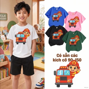 Áo thun in hình lính cứu h họa tiết bé từ 2-12 tuổi Phong cách Hàn Quốc Không gây kích ứng da