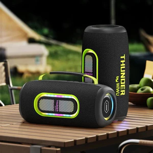 Loa Bluetooth WIWU H7 Công Suất 40W Uy Lực - Chống Nước IPX6, Đèn LED RGB Đổi Màu, Âm Vòm 360 Độ, Pin 5400mAh Trâu