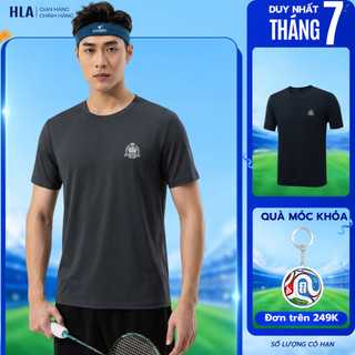 Áo Thun Nam Ngắn Tay HLA - Áo Vải Cotton Chất Liệu Thoáng Khí, Mềm Mịn, Thêu Logo Tinh Tế