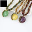 Một thế giới| Vòng cổ mặt dây chuyền hình con công tròn giả Opal dành cho nữ Bohemian