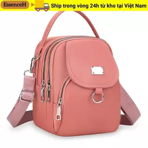 ESSENCEH Túi Vuông Nhỏ, Có Dây Kéo Túi Điện Thoại Di Động 3 Lớp, Chìa Khóa Mini Zero Ví Nữ Bé Gái
