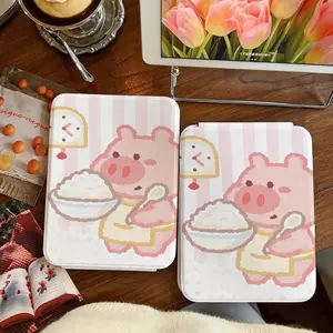 Gương Gấp Trang Điểm Mini Họa Heo Pastel Dễ Thương Gương Cầm Tay Bỏ Túi Đi Du Lịch