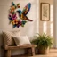 Chim Ruồi Kim Loại Nghệ Thuật Treo Tường Lớn Chim Ruồi Bloom Nghệ Thuật Treo Tường Trang Trí Nhà Cửa Dễ Dàng Treo Bột Phủ