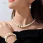 PNPIA- 4 Bộ Trang Sức Ngọc Trai Thanh Lịch Bông Tai Nữ Nelace Vòng Tay Bộ Nữ Cô Dâu Cưới Trang Sức Quà Tặng Phụ Kiện Đẹp