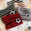 Mũ ác quỷ ngôi sao CHEESELY, Mũ beanie Y2K sọc Y2K dễ thương, móc tai mèo mèo dễ thương mùa thu đông