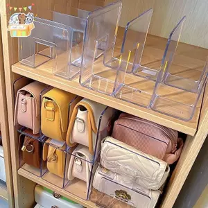 Túi Xách Hộp Bảo Quản Chia Kệ Túi Bảo Quản Ra Túi Xách Lưu Trữ Tủ Quần Áo Hoàn Thiện Tủ Trưng Bày Phân Vùng ELWW