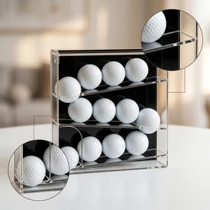 Hộp trưng bày có đường ray nghiêng Hộp trưng bày bóng golf trong suốt Hộp đựng bóng golf Tiết kiệm không gian trang trí cho người chơi gôn, phòng chơi Game