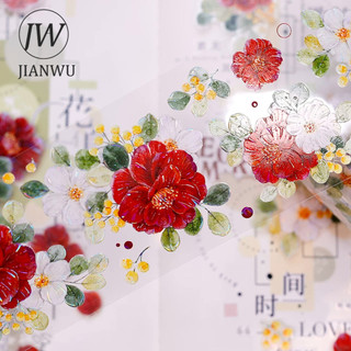 JIANWU 55mm * 5m Vintage Cây Hoa Phong Cảnh Chất Liệu Cắt Kéo Thêu Sò PET Băng Sáng Tạo DIY Tạp Chí Văn Phòng Phẩm