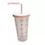 Bình Nước Kawaii Cốc Thẩm Mỹ Cho Đá Cà Phê Nước ép Trà Cốc Nhựa Nơ Dễ Thương Có Nắp Ống Hút Chai Uống Di Động
