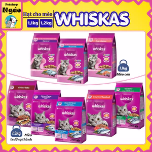 WHISKAS® 1.1kg, 1.2kg Thức ăn hạt có nhân cho mèo con và mèo trưởng thành