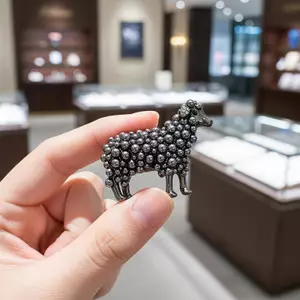 HFSHY Cừu Dê Hình Lapel Pin Thanh Lịch Kim Cương Giả Ngọc Trai Kẻ Sọc Trâm Trang Sức Thời Trang Phụ Kiện Cho Nữ Công Sở Mặc VN