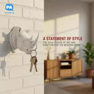 Móc treo tường đầu tê giác đục lỗ Giá đỡ chìa khóa không đánh dấu cho lối vào Phòng tắm Nhà bếp Treo lưu trữ VN