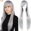 THEGIRL8B Halloween Cosplay Tóc Giả, Chịu Nhiệt Gothic Tóc Tổng Hợp Dài, Nhiều Lớp Tự Nhiên Đỏ Tím Anime Thẳng Tóc Nữ
