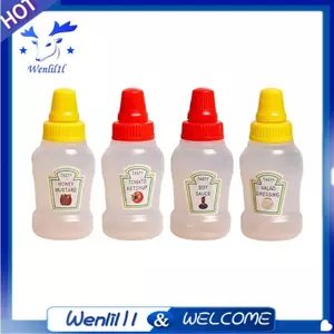 Chai cà chua mini cho phụ kiện hộp Bento, Chai gia vị mini Chai nhựa Hộp đựng sốt cà chua rỗng