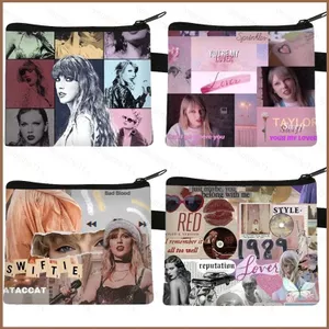 SQ11 Taylor Swift Ví đựng tiền xu Túi thay đổi Túi đựng thẻ polyester thời trang dành cho nữ
