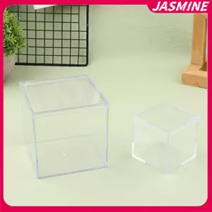 JASMINE 1 Hộp Acrylic Trong Suốt Có Nắp Nhựa Tổ Chức Quà Tặng Nhỏ Vuông Paing Hộp Đựng Thực Phẩm Kẹo Bảo Quản Cho Gia Đình JASMINE