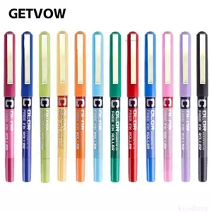 Bút bi mực GETVOW, Bút trung tính thùng kim 0,5mm bằng nhựa, Công cụ viết văn phòng phẩm cực mịn Trường học
