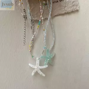 Vòng cổ JVSUB, Dây chuyền cổ hạt sao biển phong cách bên bờ biển, Phụ kiện trang sức Bohemian thủ công Mùa hè